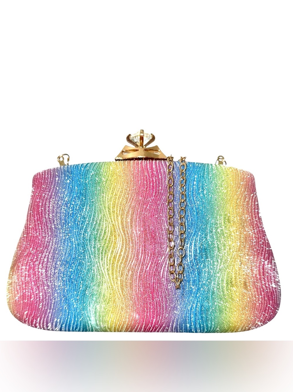 FASHION Hard Sided Rainbow 🌈 Evening Bag - NWT